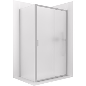 CERANO - Sprchový kout Varone LINE L/P - 6 mm - chrom, mléčné sklo - 130x100 cm - posuvný