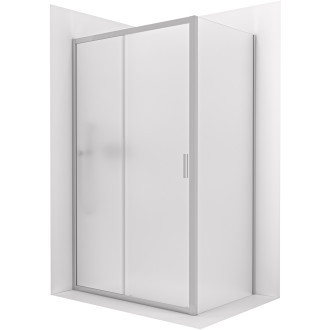 CERANO - Sprchový kout Varone LINE L/P - 6 mm - chrom, mléčné sklo - 140x90 cm - posuvný