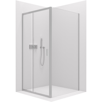 CERANO - Sprchový kout Varone LINE L/P - 6 mm - chrom, transparentní sklo - 130x100x195 cm - posuvný