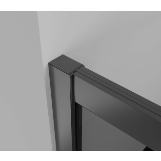 CERANO - Sprchový kout Varone POINT L/P - 6 mm - černá matná, grafitové sklo - 110x80x195 cm - posuvný