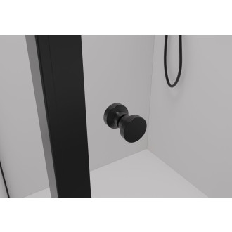 CERANO - Sprchový kout Varone POINT L/P - 6 mm - černá matná, transparentní sklo - 100x70x195 cm - posuvný