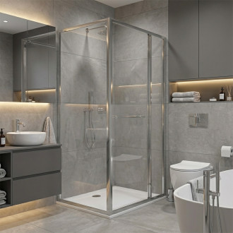 CERANO - Sprchový kout Versaro L/P - 6 mm - chrom, transparentní sklo - 120x90 cm - zasouvací