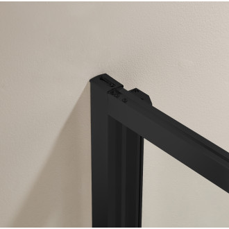 CERANO - Sprchový kout Versaro L/P - 6 mm - černá matná, transparentní sklo - 80x100 cm - zasouvací