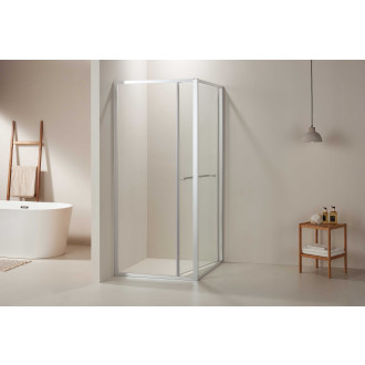 CERANO - Sprchový kout Versaro L/P - 6 mm - chrom, transparentní sklo - 80x80 cm - zasouvací
