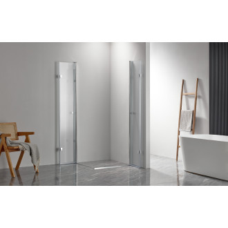 CERANO Sprchový kout Volpe Duo L/P chrom, transparentní sklo 90x90 cm skládací CER-427366
