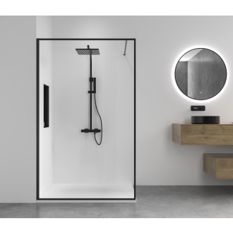 CERANO - Sprchový nástěnný sloup Elma - termostatická sprchová baterie - černá matná