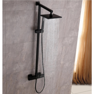 CERANO - Sprchový nástěnný sloup Elma - termostatická sprchová baterie - černá matná