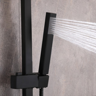 CERANO - Sprchový nástěnný sloup Elma - termostatická sprchová baterie - černá matná