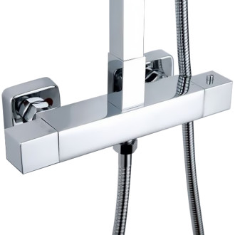 CERANO - Sprchový nástěnný sloup Elma - termostatická sprchová baterie - chrom