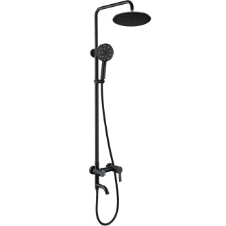 CERANO - Sprchový nástěnný sloup Ennio - vanová otočná baterie - černá matná