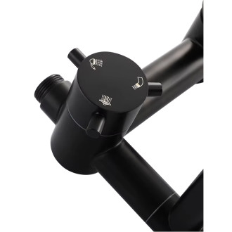 CERANO - Sprchový nástěnný sloup Ennio - vanová otočná baterie - černá matná