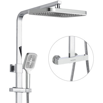 CERANO - Sprchový nástěnný sloup Octavia - termostatická sprchová baterie - chrom