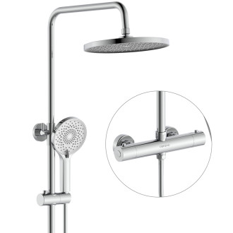 CERANO - Sprchový nástěnný sloup Selma - termostatická sprchová baterie - chrom