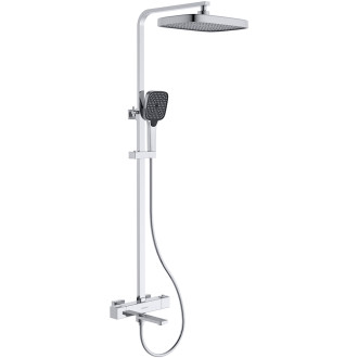 CERANO - Sprchový nástěnný sloup Velar - termostatická vanová otočná baterie - chrom