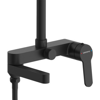 CERANO - Sprchový nástěnný sloup Velea - vanová otočná baterie černá matná