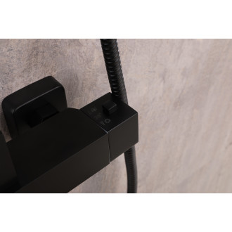 CERANO - Sprchový nástěnný sloup Vermax - termostatická sprchová baterie - černá matná