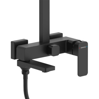 CERANO - Sprchový nástěnný sloup Zenira - vanová otočná baterie - černá matná