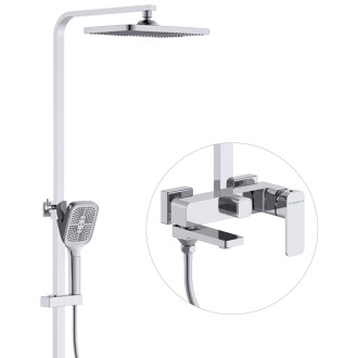 CERANO - Sprchový nástěnný sloup Zenira - vanová otočná baterie - chrom