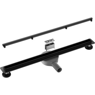 CERANO - Sprchový odtokový žlab Slim, sifon otočný 360° - nerez - DN40 - černá matná - 114 cm