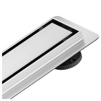 CERANO - Sprchový odtokový žlab, sifon otočný 360° - design 2v1 - nerez - DN40 - 64 cm