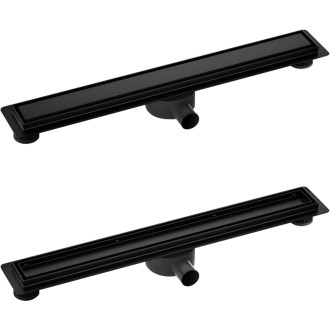 CERANO - Sprchový odtokový žlab, sifon otočný 360° - design 2v1 - nerez - DN40 - černá matná - 114 cm