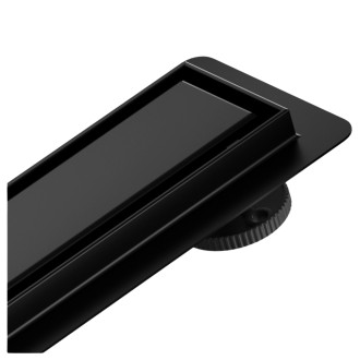 CERANO - Sprchový odtokový žlab, sifon otočný 360° - design 2v1 - nerez - DN40 - černá matná - 64 cm