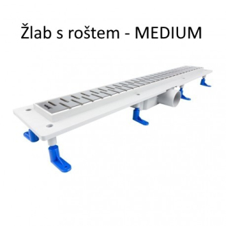STANDARDline - odtokový žlab s roštem MEDIUM, délka 400 mm OLPZLABST39
