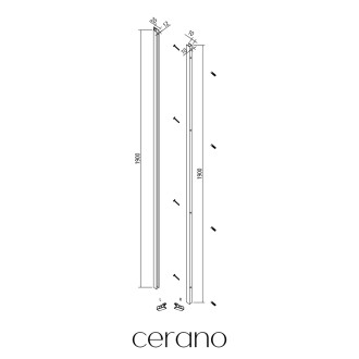 CERANO - Stěnový profil pro instalaci do niky pro dveře a zástěny Antelo L/P - černá matná - 10 mm