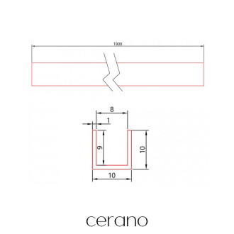 CERANO - Stěnový profil pro instalaci do niky pro dveře a zástěny Marino a Volpe L/P - černá matná - 10 mm