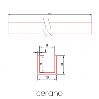 CERANO - Stěnový profil pro instalaci do niky pro dveře a zástěny Marino a Volpe L/P - chrom - 10 mm