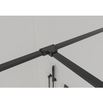 CERANO - T spojka pro sprchovou vzpěru - plochá - černá matná