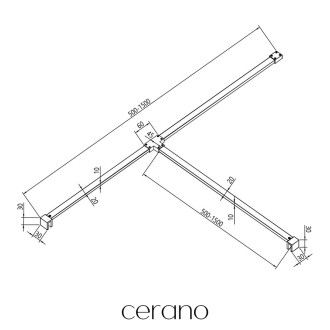 CERANO - T spojka pro sprchovou vzpěru - plochá - chrom