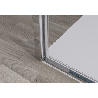 CERANO - Třístěnný sprchový kout Ferri U L/P - 6 mm - chrom, transparentní sklo - 100x90x195 cm - pivotový