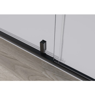 CERANO - Třístěnný sprchový kout Santini U L/P - 6 mm - černá matná, transparentní sklo - 100x100x195 cm - pivotový