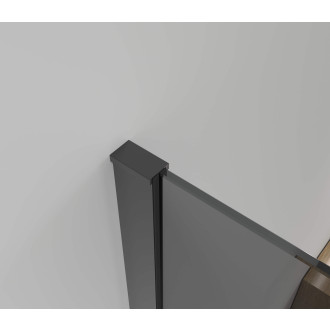 CERANO - Třístěnný sprchový kout Varone LINE U L/P - 6 mm - černá matná, grafitové sklo - 90x70x195 cm - posuvný