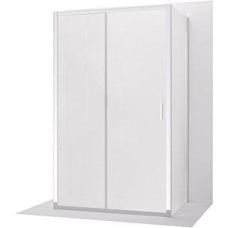 CERANO - Třístěnný sprchový kout Varone LINE U L/P - 6 mm - chrom, mléčné sklo - 130x80 cm - posuvný