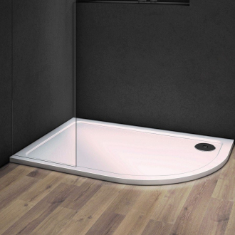 KLARA - vanička z litého mramoru, čtvrtkruh 1200x800x30 mm, levé bez noh, VANKASCTVR8012L