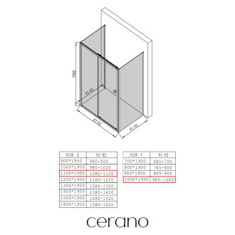 CERANO - Třístěnný sprchový kout Varone POINT U L/P - 6 mm - chrom, transparentní sklo - 110x100x195 cm - posuvný