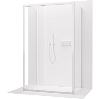 CERANO - Třístěnný sprchový kout Varone POINT U L/P - 6 mm - chrom, transparentní sklo - 130x80x195 cm - posuvný