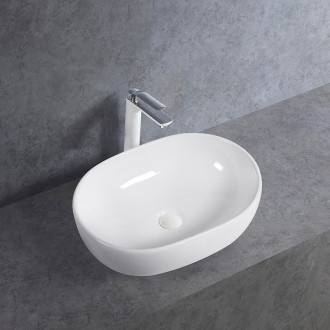 CERANO - Umyvadlo keramické  Deno - na desku - bílá lesklá - 48x35 cm