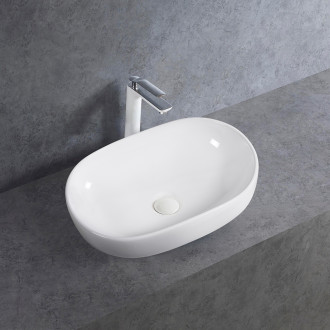 CERANO - Umyvadlo keramické  Deno - na desku - bílá lesklá - 59x41 cm