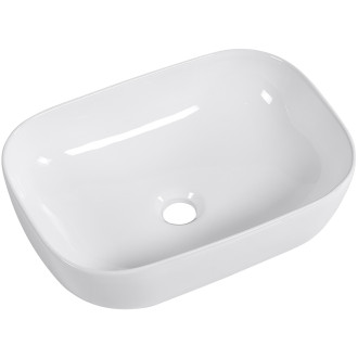 CERANO - Umyvadlo keramické  Lino - na desku - bílá lesklá - 47x33 cm