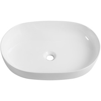 CERANO - Umyvadlo keramické  Nicole - na desku - bílá lesklá - 60x42 cm