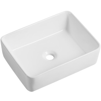 CERANO - Umyvadlo keramické  Pinto - na desku - bílá lesklá - Ø 35,2 cm