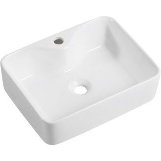 CERANO - Umyvadlo keramické  Pinto - na desku - bílá lesklá - Ø 39,4 cm