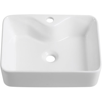 CERANO - Umyvadlo keramické  Pinto - na desku - bílá lesklá - Ø 39,4 cm