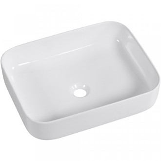 CERANO - Umyvadlo keramické  Vizo - na desku - bílá lesklá - 50x39 cm
