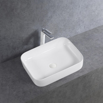 CERANO - Umyvadlo keramické  Vizo - na desku - bílá lesklá - 50x39 cm