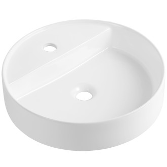CERANO - Umyvadlo keramické - na desku - Lario - bílá lesklá - Ø 45 cm