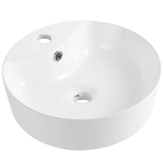 CERANO - Umyvadlo keramické - na desku - Ramo - bílá lesklá - Ø 39 cm